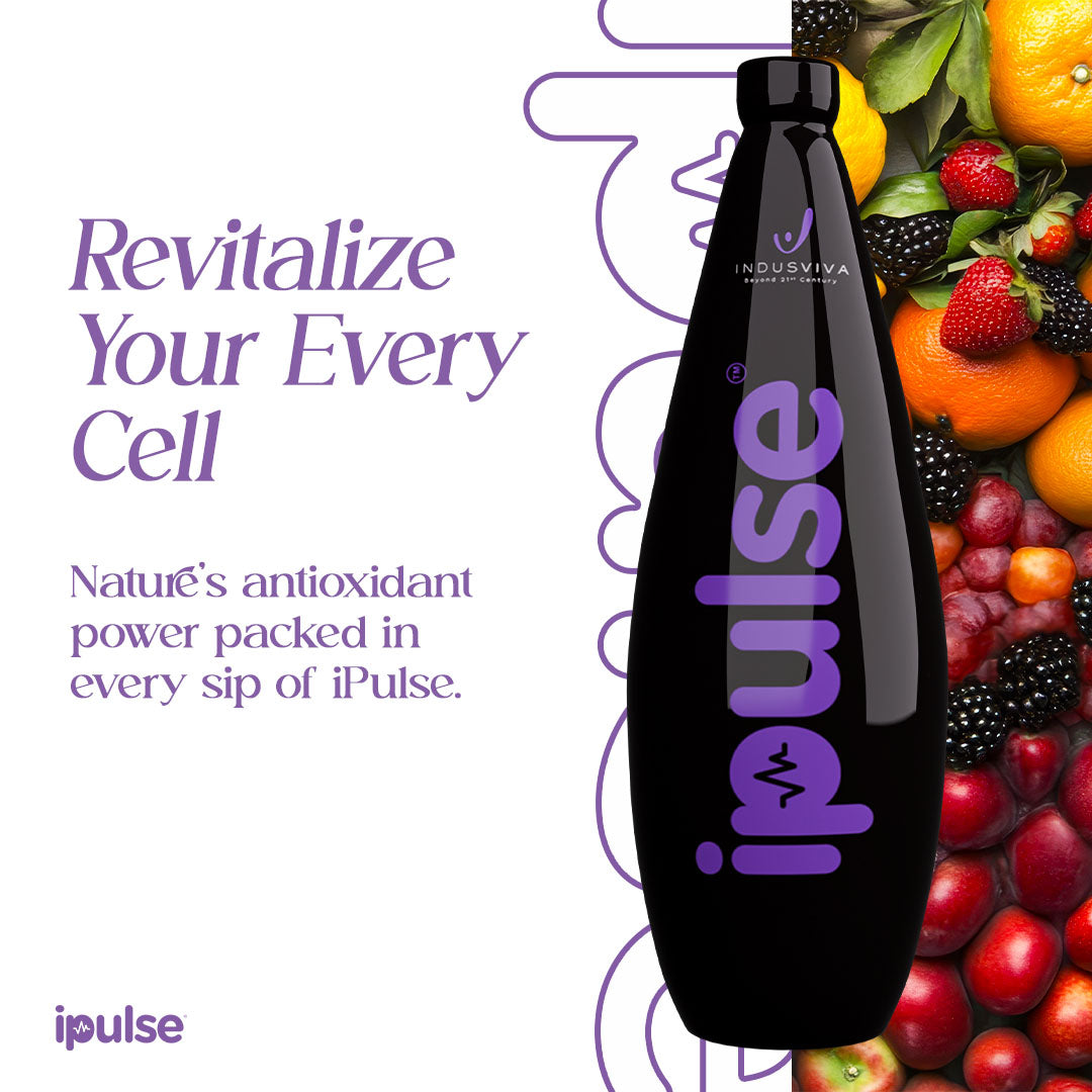 INDUSVIVA iPulse Antioxidant Health Drink for Immunity, Heart & Cellular Wellness | Herbal Fruit Blend | 1 L