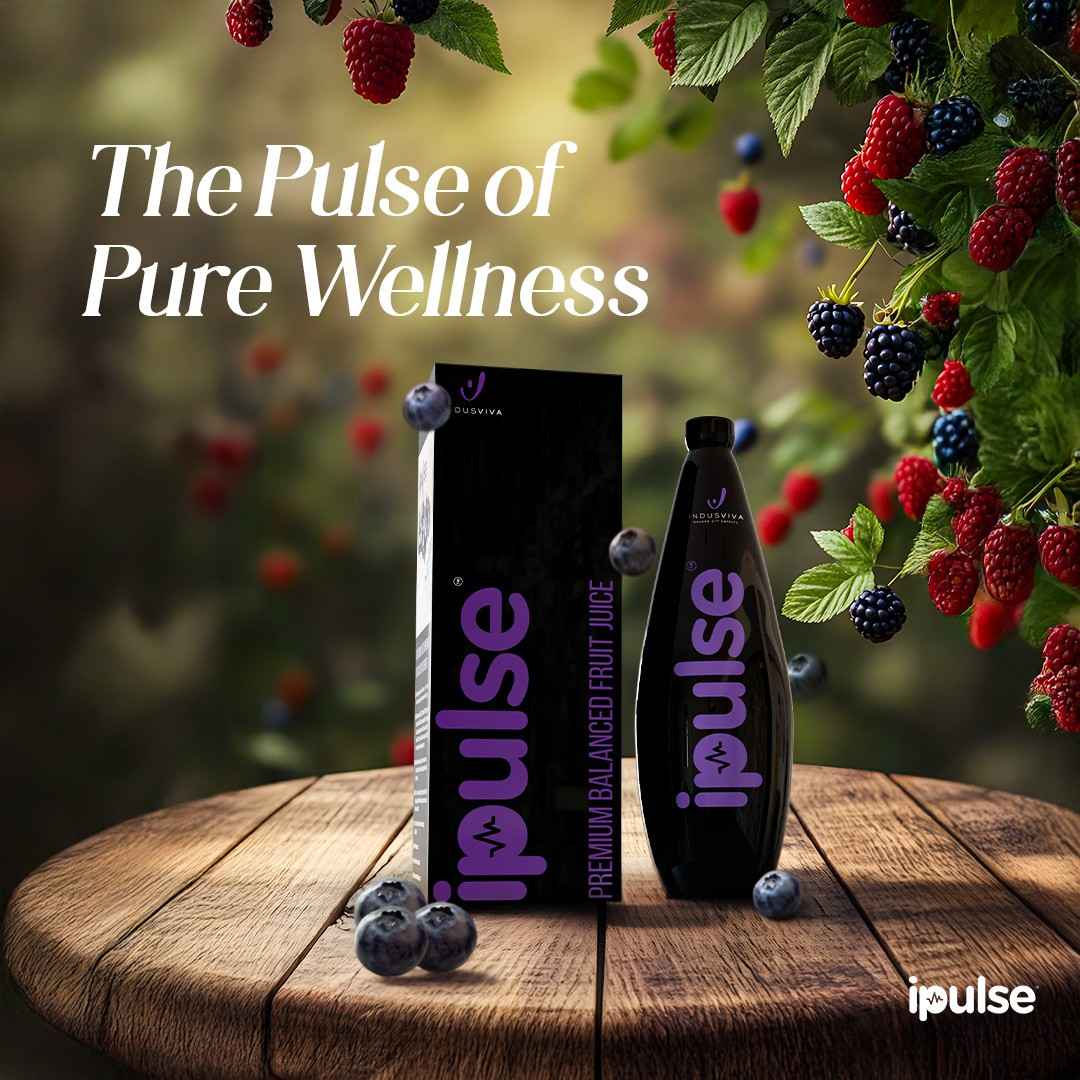 INDUSVIVA iPulse Antioxidant Health Drink for Immunity, Heart & Cellular Wellness | Herbal Fruit Blend | 1 L