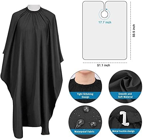 Professional Hair Cutting Barber Scissors Kit – 6.7 Inch Stainless Steel Hairdressing Scissors with 3 Combs, Haircut Cloak & Hair Clips – Complete Hair Cutting Tools for Men & Women (9Pcs)