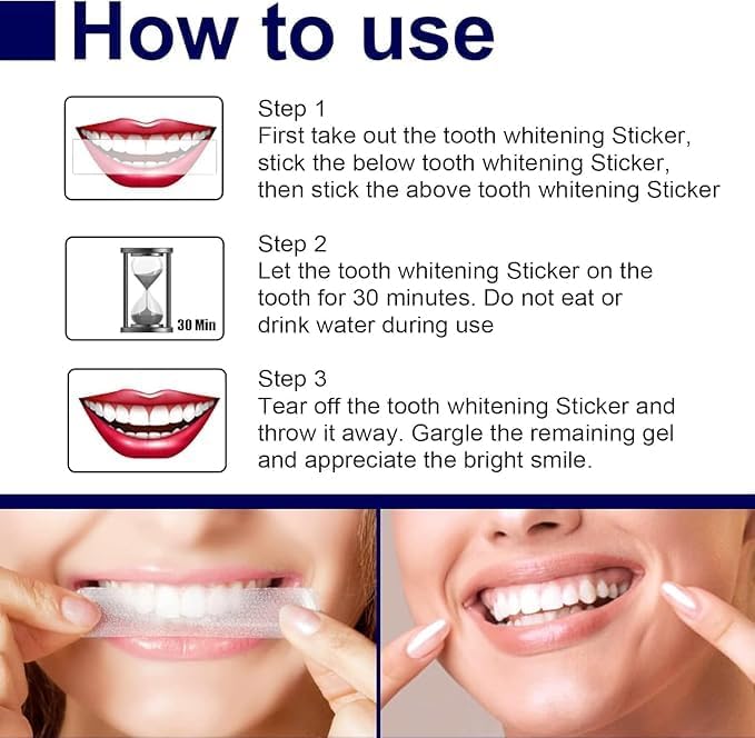 Professional Teeth Whitening Strips, 30-Minute Treatment, 5-Day Course, For Coffee and Wine Stains