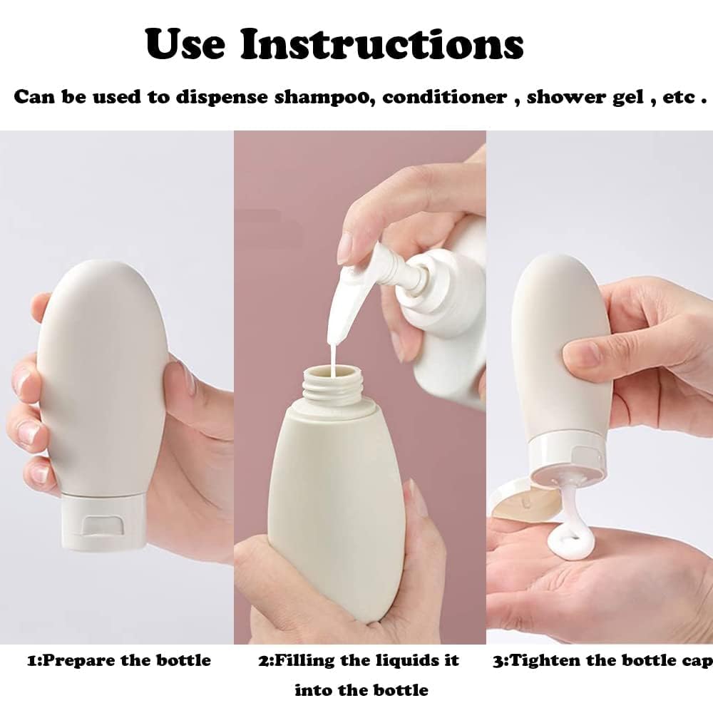 Travel Size Toiletry Bottles Set, Leak-Proof, TSA Approved, Wide Opening, Triple Layer Cover, 10.6 cm