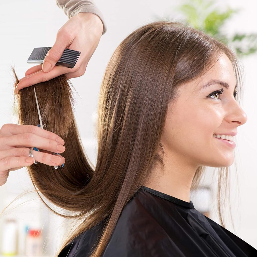 Professional Hair Cutting Barber Scissors Kit – 6.7 Inch Stainless Steel Hairdressing Scissors with 3 Combs, Haircut Cloak & Hair Clips – Complete Hair Cutting Tools for Men & Women (9Pcs)