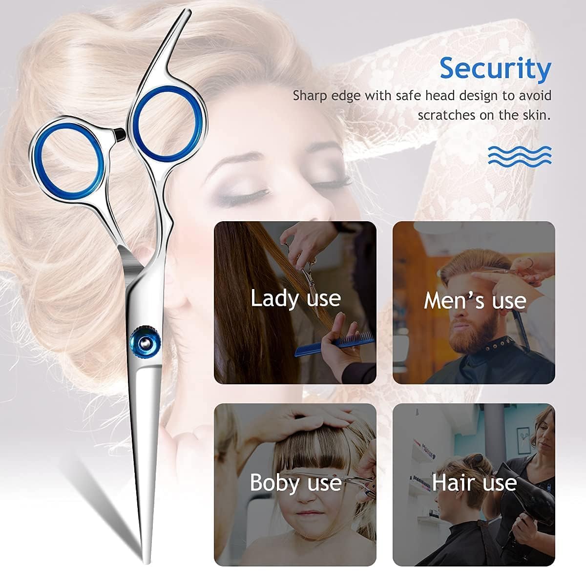 Professional Hair Cutting Barber Scissors Kit – 6.7 Inch Stainless Steel Hairdressing Scissors with 3 Combs, Haircut Cloak & Hair Clips – Complete Hair Cutting Tools for Men & Women (9Pcs)