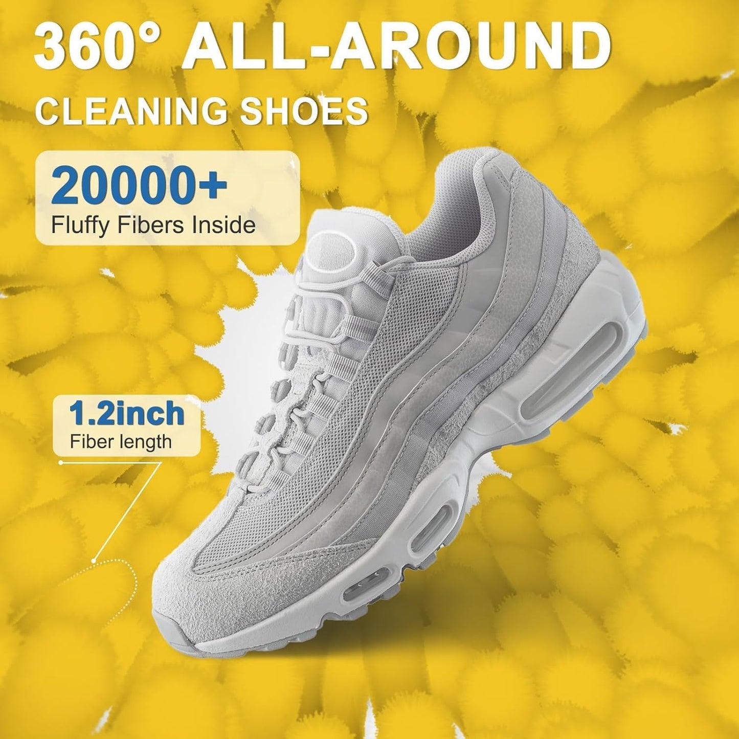 Shoe Washing Bag with Hidden Zipper, 38 cm x 18 cm, Machine-Safe Microfibre Cleaning Bag for Trainers and Sneakers